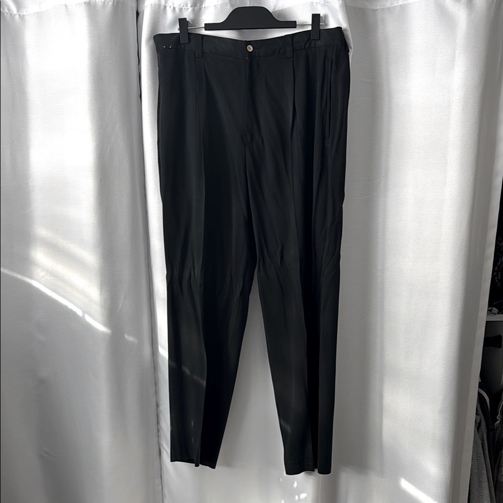 Men's Tommy Bahama Black Pleated Trousers